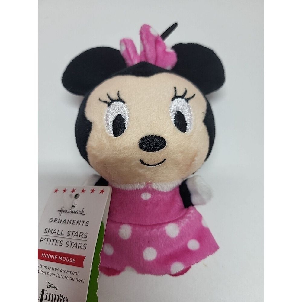 Hallmark Disney MINNIE MOUSE Small Stars 5in Plush Christmas Tree Ornament New